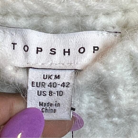 NWT TOPSHOP 8-10 (M-XL) Fluffy Knit Sweater Cozy Oversized Balloon Sleeves - Picture 6 of 9